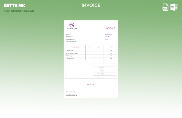 Шаблон за фактура за бесплатна масажа во модерен стил